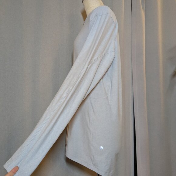 Lululemon Warm Long Sleeve Surge Gray Silver Running Run Shirt Men's Medium - Picture 8 of 9